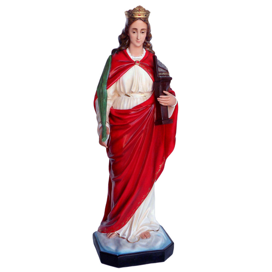Statua Santa Cecilia 130 cm in Vetroresina