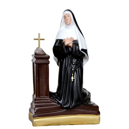 Statua Santa Rita in Ginocchio 20 cm in Resina Piena