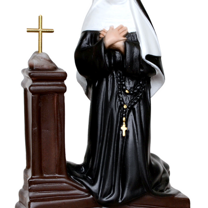 Statua Santa Rita in Ginocchio 20 cm in Resina Piena