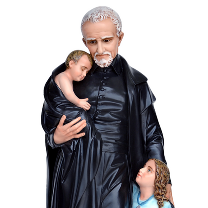Statua San Vincenzo de Paoli 110 cm in Vetroresina