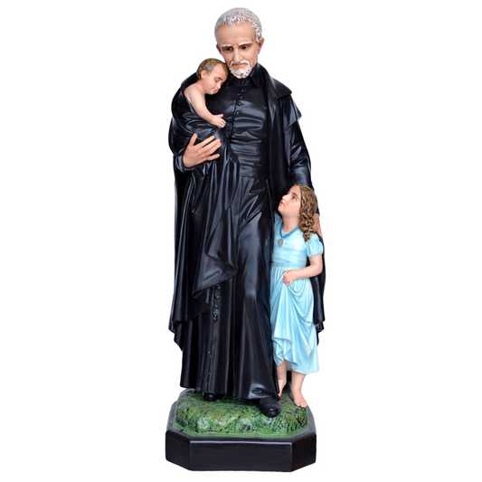 Statua San Vincenzo de Paoli 110 cm in Vetroresina