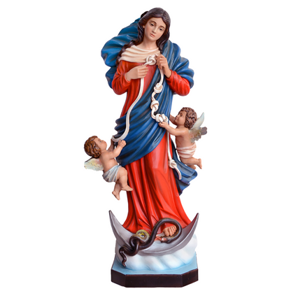 Statua Madonna Maria che Scioglie i Nodi 60 cm in Resina