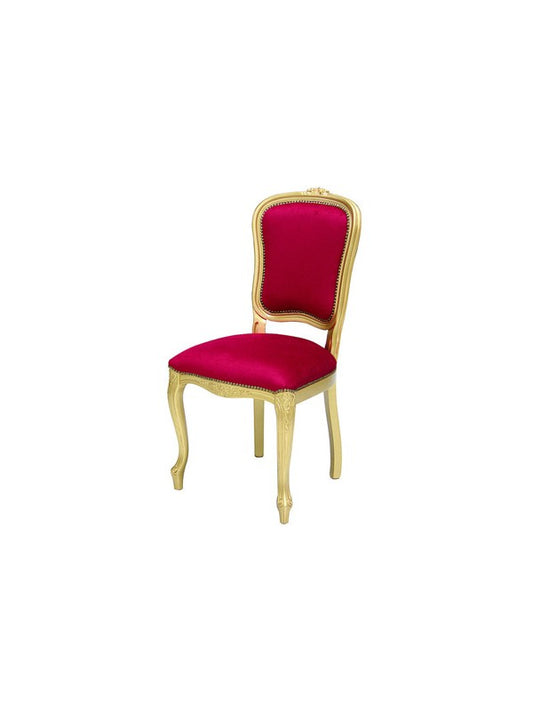 Poltrona Verniciata Oro e Rosso