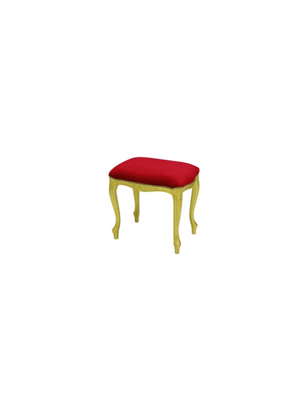 Sgabello Verniciato Oro e Rosso