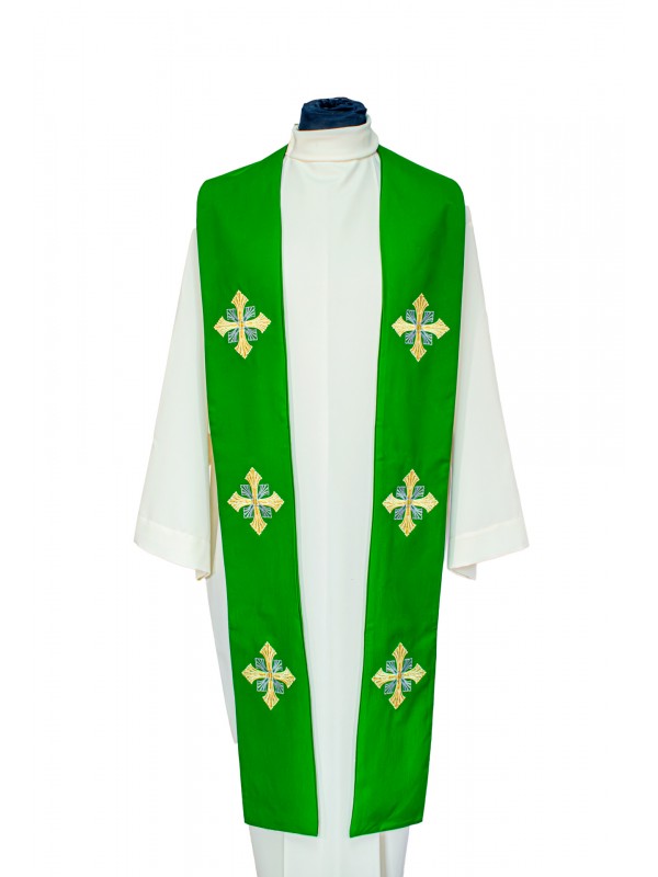 Stola Ricamata con Croci a Ripetizione