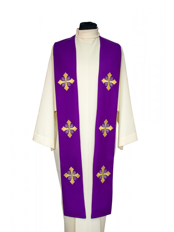 Stola Ricamata con Croci a Ripetizione