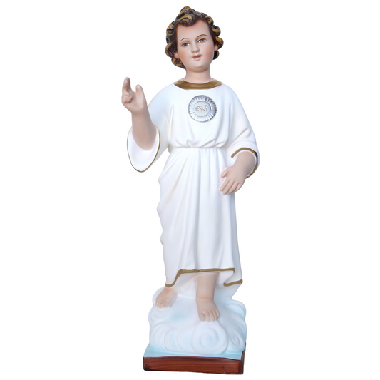 Statua Gesù Bambino Infante Santissimo Nome di Gesù 30 cm in Resina Piena