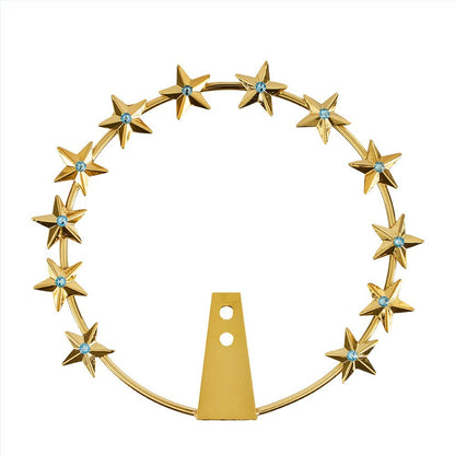 Stellario con Stella a 5 Punte e Strass in Ottone Finitura Dorata