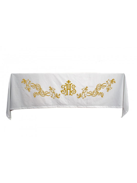 Tovaglia per Altare 160 x 300 Centimetri Ricamo IHS