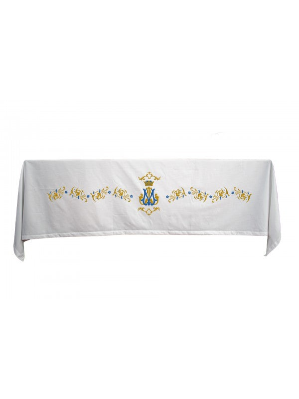 Tovaglia per Altare 160 x 300 Centimetri Ricamo Ricco Mariano