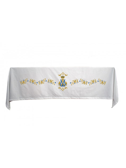 Tovaglia per Altare 160 x 300 Centimetri Ricamo Ricco Mariano