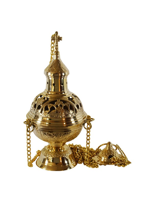 Turibolo in Ottone Dorato Lucido Altezza 25 Centimetri